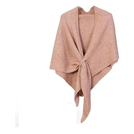 Generico scialle in misto lana tinta unita da donna, comodo coprispalle lavorato a maglia per l'autunno-inverno, per l'autunno-inverno in ambienti climatizzati (g)