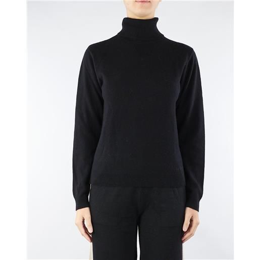 ICONA maglia dolcevita nero in pura lana e cashmere