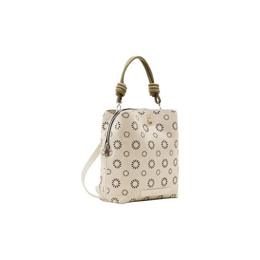 Desigual donna back_amorina sumy m accessori: mini zaino in poliuretano, bianco, taglia unica