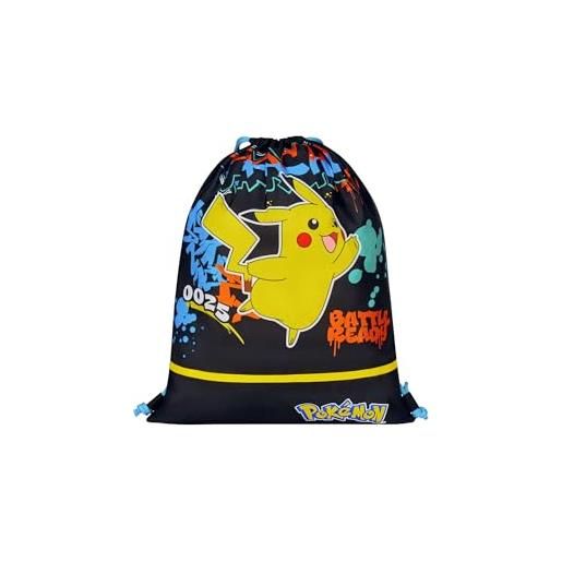 Seven pokémon zaino sacca, nera, sacca sport e tempo libero, scuola elementare, bambino zainetto
