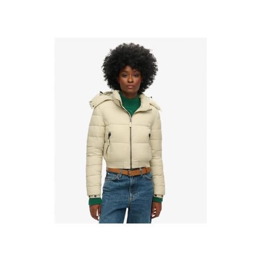 Superdry per donna. W5011682a giacca corta con cappuccio fuji beige [3133373], casual, sostenibile, nylon riciclato