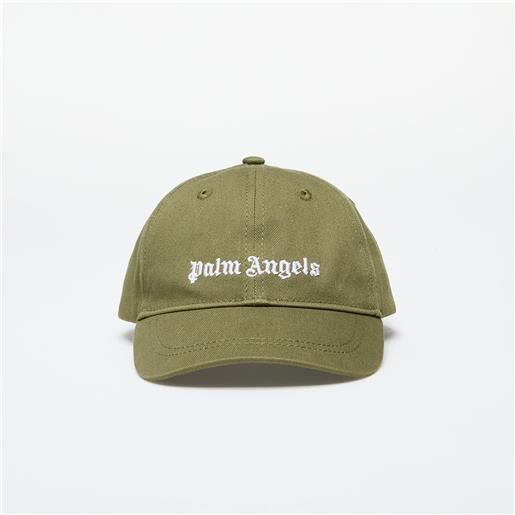 Palm Angels Kids logo baseball cap military green/ white ii