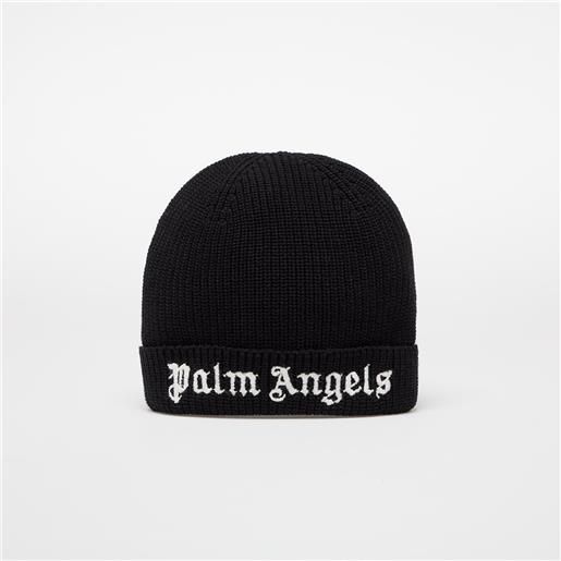 Palm Angels Kids berretto Palm Angels Kids logo knit beanie black/ off white ii