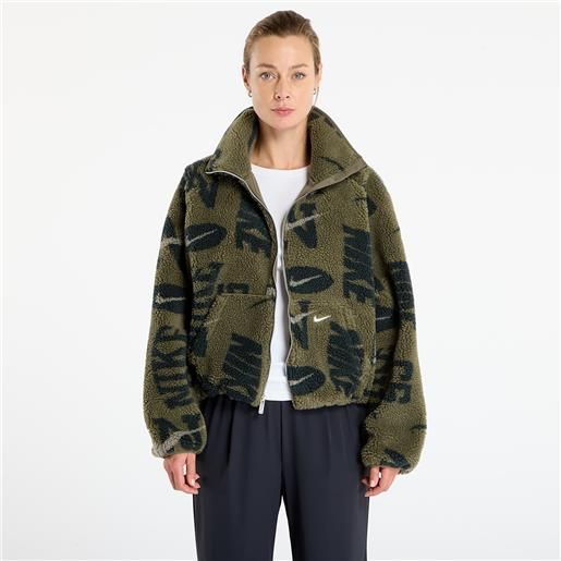 Nike giacca Nike sportswear women's high-pile fleece jacket medium olive/ medium olive/ sail m