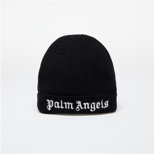 Palm Angels Kids logo knit beanie black/ white i