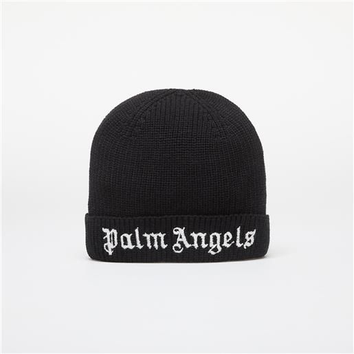 Palm Angels Kids logo knit beanie black/ white ii