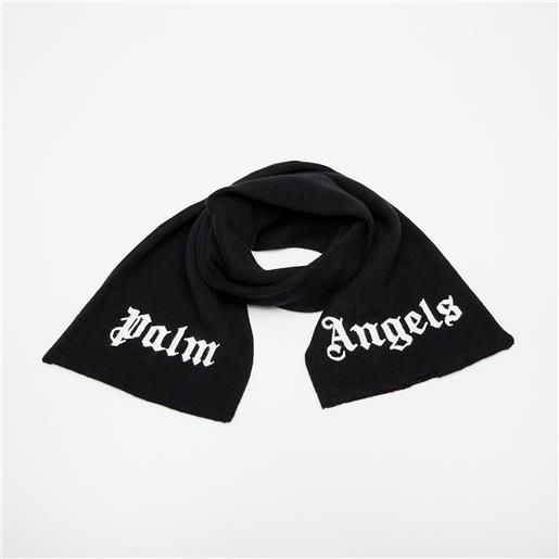 Palm Angels Kids sciarpa Palm Angels Kids logo knit scarf black/ white universal