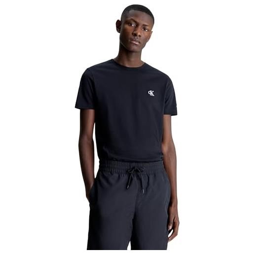 Calvin Klein uomo t-shirt maniche corte ck essential slim fit, bianco (bright white), m