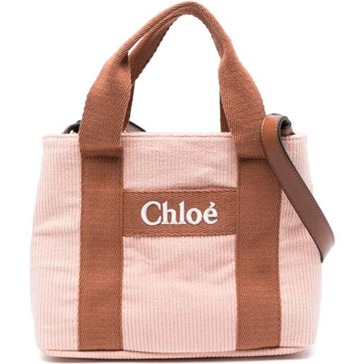Chloé Kids borsa a spalla con ricamo - rosa