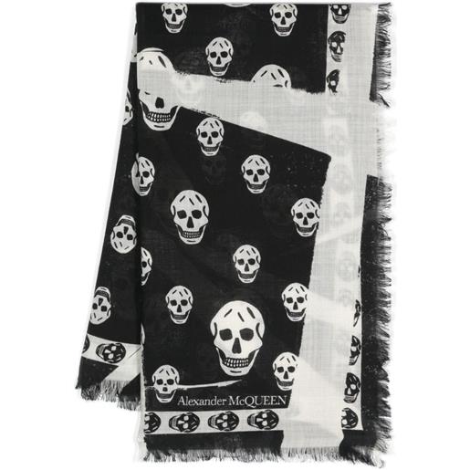 Alexander McQueen sciarpa con stampa - nero