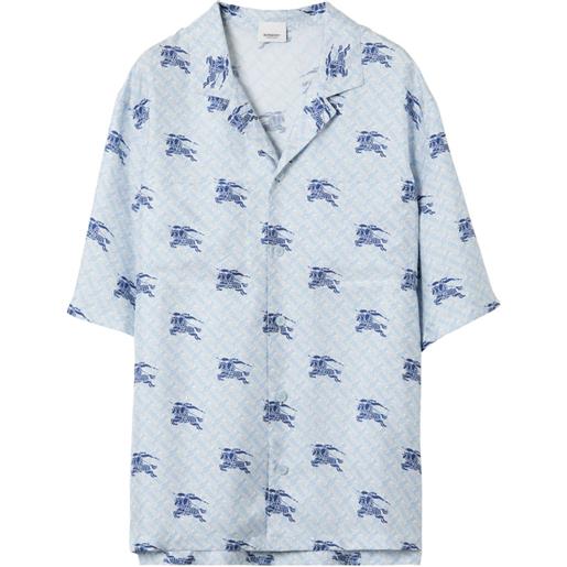 Burberry camicia con monogramma ekd tb - blu