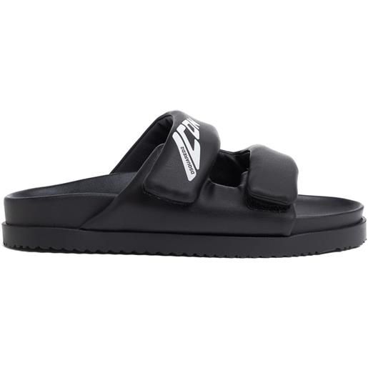 DSQUARED2 sandali slides con stampa icon - nero