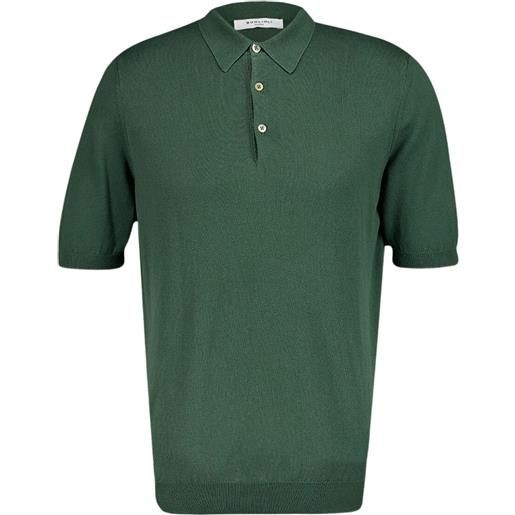 Boglioli polo in cotone con ricamo logo - verde