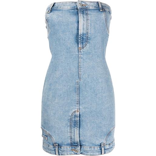MOSCHINO JEANS abito corto denim con fascia - blu