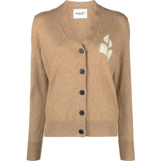 MARANT ÉTOILE cardigan karin con logo - marrone