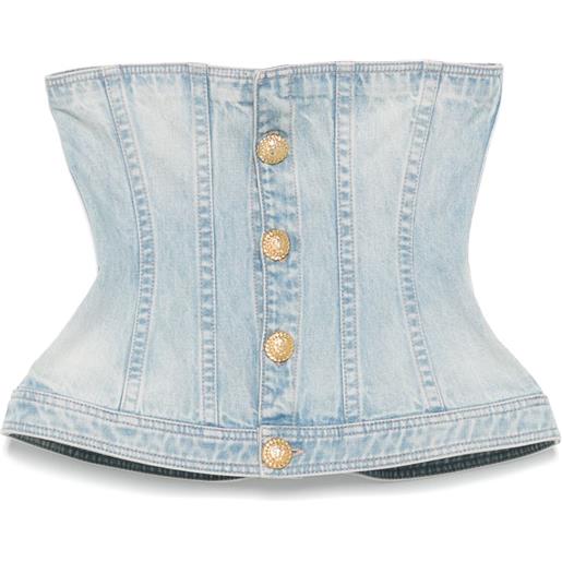 Balmain corsetto denim - blu