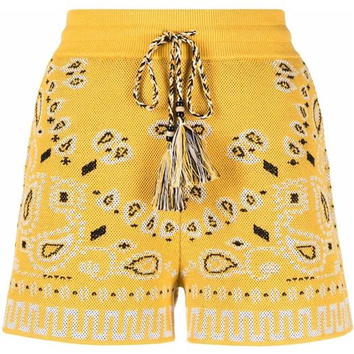 Alanui shorts con stampa bandana - giallo