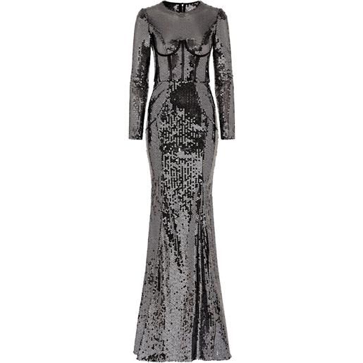 Dolce & Gabbana abito da sera con paillettes - grigio