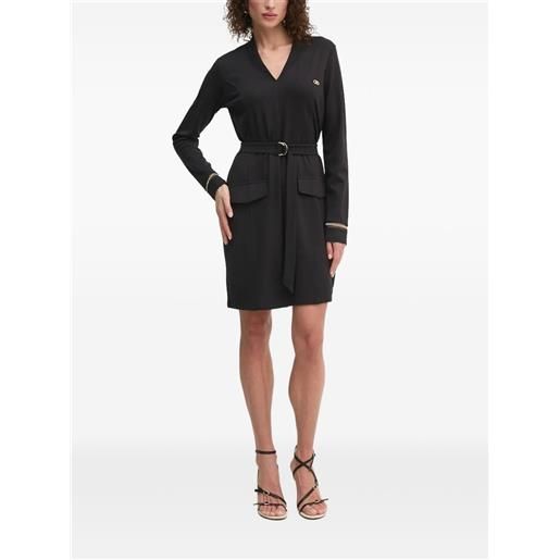 LIU JO abito con scollo a v e cintura - nero