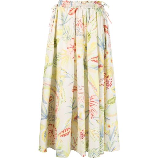 TWINSET gonna lunga a fiori - toni neutri