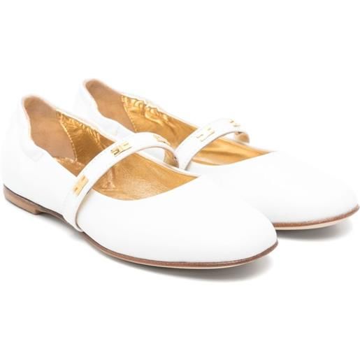 Elisabetta Franchi La Mia Bambina ballerine in pelle - bianco