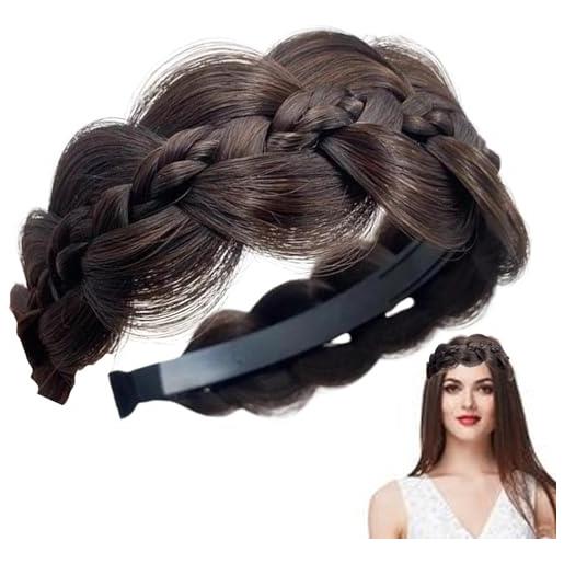 Ylnailky fasce per capelli intrecciate, fascia per capelli intrecciate - fasce per capelli larghe con denti, per capelli con fascia intrecciata a lisca di pesce per capelli per donna ragazza