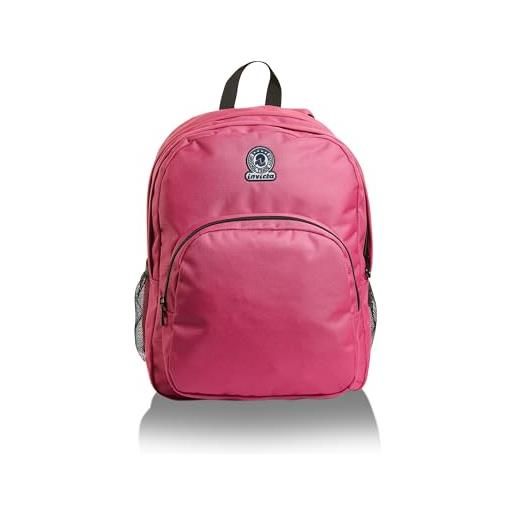 Invicta zaino benin m, doppio scomparto, rosa, tasca porta pc, per ragazzi e ragazze, adulti, scuola, tempo libero