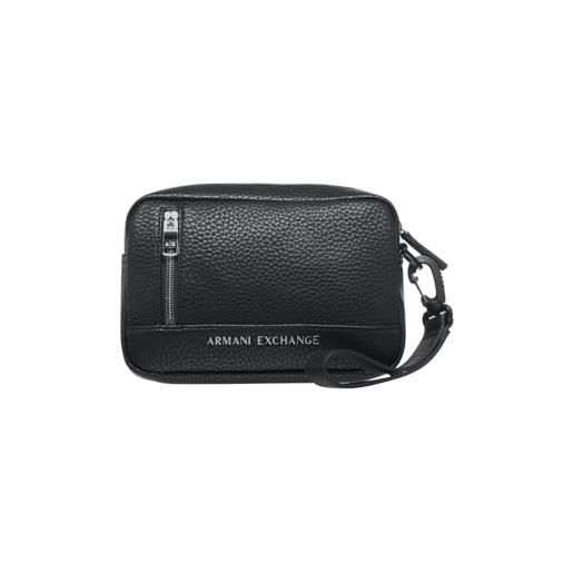 Armani Exchange pebble branded beauty case, uomo, nero, taglia unica
