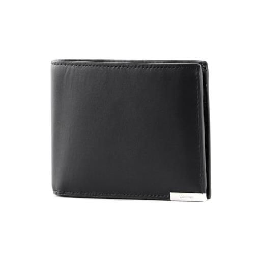 Calvin Klein modern plaque trifold 10cc w/coin ck black