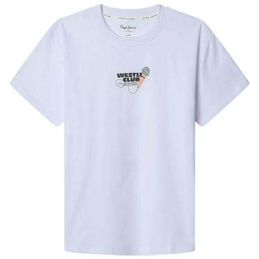 Pepe Jeans jaiden t-shirt, bianco (bianco), 16 anni bambini e ragazzi