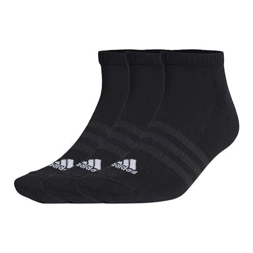 adidas unisex - adulto cushioned low-cut socks 3 pairs, black / white, 10.5-12.5