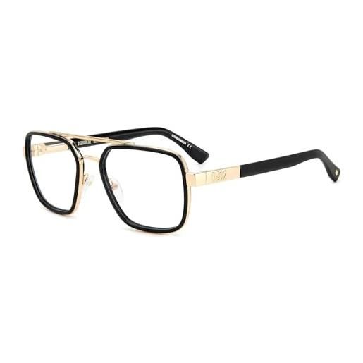 Dsquared2 d2 0064 rhl/19 gold black eyewear man standard, standard, 55