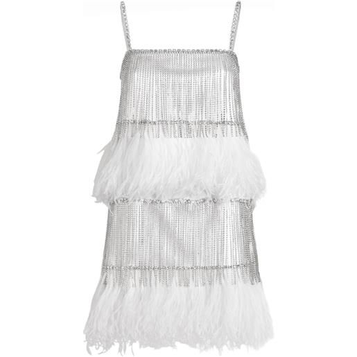 Dolce & Gabbana abito corto con frange - grigio