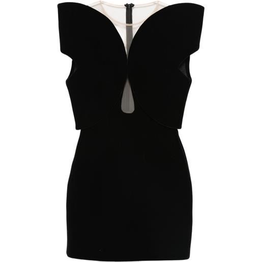 David Koma abito corto con cut-out - nero