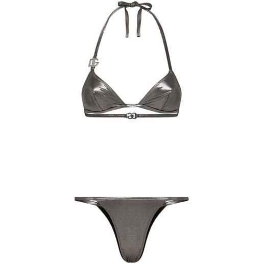 Dolce & Gabbana set bikini a triangolo kim dolce&gabbana - argento