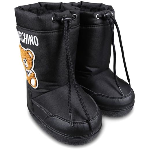 Moschino Kids stivali da neve teddy imbottiti - nero
