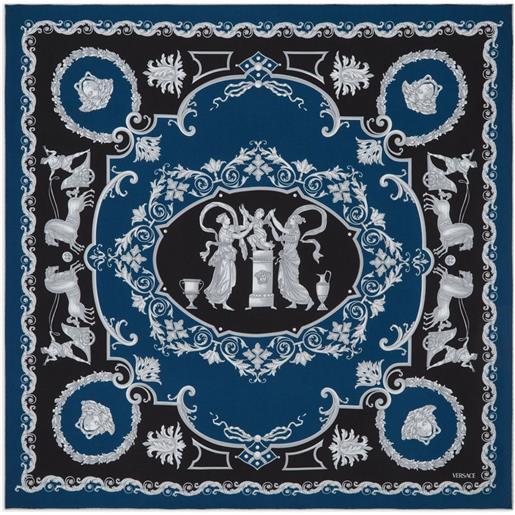 Versace foulard in seta grande - blu