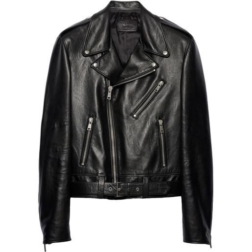 Prada giacca biker in pelle - nero