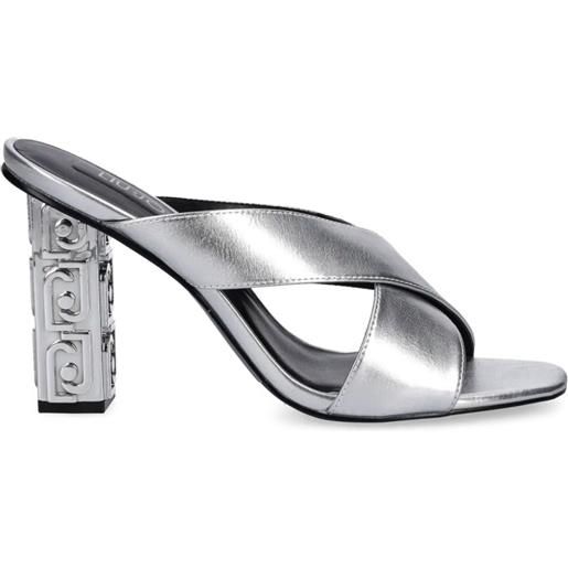 LIU JO sandali con logo 105mm - argento