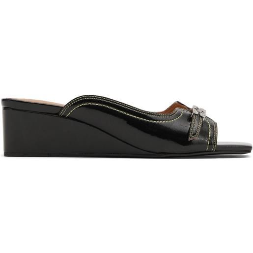 GANNI mules in pelle - nero