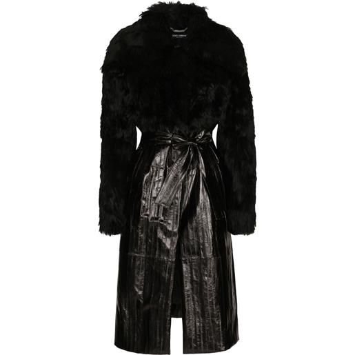 Dolce & Gabbana cappotto di pelle - nero