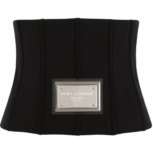 Dolce & Gabbana cintura con placca logo - nero