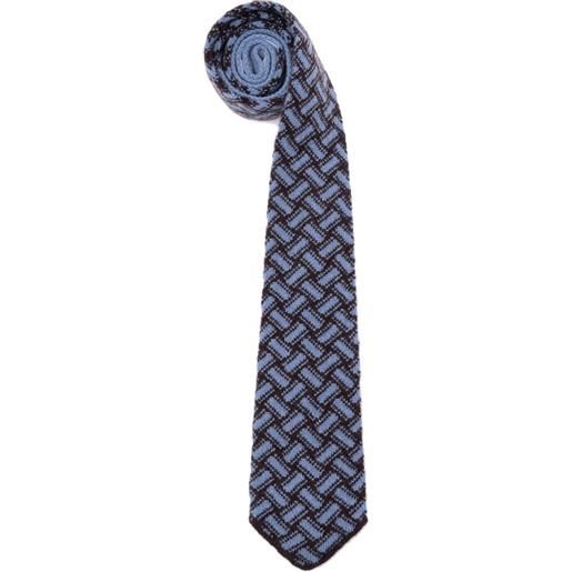 Drumohr geometric-pattern cashmere tie - blu