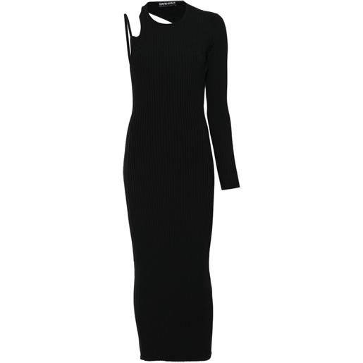 David Koma abito midi con cut-out - nero