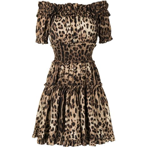 Dolce & Gabbana abito corto con stampa - marrone