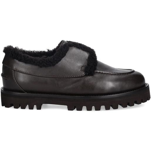 Le Silla scarpe stringate in shearling - marrone