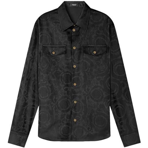 Versace camicia con design barocco - nero