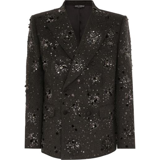 Dolce & Gabbana blazer con paillettes - nero
