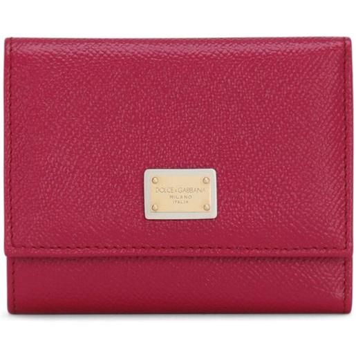 Dolce & Gabbana portafoglio compatto con placca logo - rosso