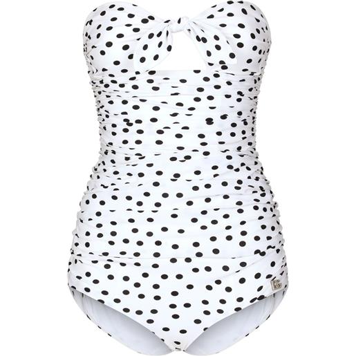 Dolce & Gabbana costume intero a pois - bianco